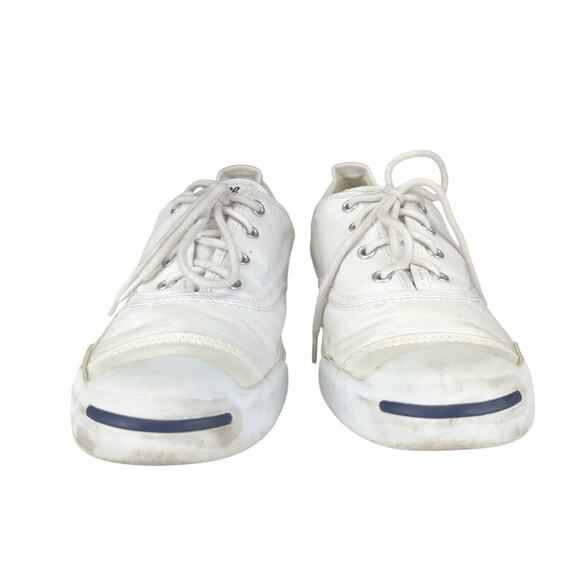 Converse Jack Purcell White Canvas Low Top Sneakers Shoes Men's 8.5 Women's 10.5 - Picture 3 of 9